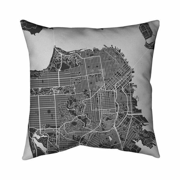 Begin Home Decor 26 x 26 in. San Francisco City Plan-Double Sided Print Indoor Pillow 5541-2626-TV17